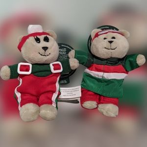 Limited Edition NWT Starbucks 2019 Plush Bearista Ornaments Pair